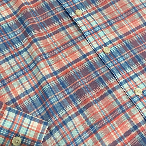 Vineyard Vines Pink & Blue Long Sleeve Plaid Button Up Collared Shirt XL - Picture 7 of 7